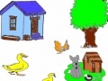Žaidimas Dog and farmhouse coloring