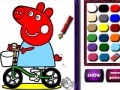 Žaidimas Piggy on bike. Coloring