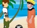 Žaidimas Naruto and Ben 10 play volleyball
