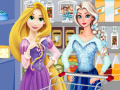 Žaidimas Elsa and rapunzel food shopping