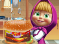 Žaidimas Masha & the bear Cooking Big Burger 