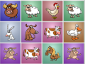 Žaidimas Farm animals matching puzzles