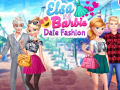 Žaidimas Elsa and Barbie Date Fashion