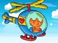 Žaidimas Coloring Book: Cat Driving Helicopter