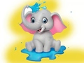 Žaidimas Coloring Book: Elephant Spraying Water
