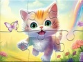 Žaidimas Jigsaw Puzzle: Kitten With Butterfly