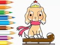 Žaidimas Coloring Book: Dog-Riding-Sled