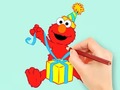 Žaidimas Coloring Book: Elmo Gift