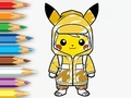 Žaidimas Coloring Book: Raincoat Pikachu