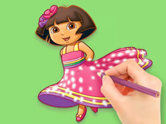 Žaidimas Coloring Book: Dora Prepare Party