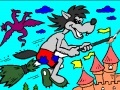 Žaidimas Coloring: Wolf on a broomstick