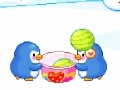 Žaidimas Penguins and ice cream balls