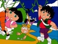 Žaidimas Dora & Diego. Online coloring page