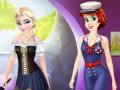 Žaidimas Ariel And Elsa Career Dress Up