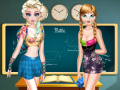 Žaidimas Elsa And Anna Highschool Fashion