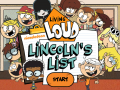 Žaidimas The Loud House: Lincolns List  