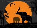 Žaidimas Elephant Silhouette Jigsaw