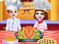 Žaidimas Chef Twins Thanksgiving Dinner Cooking