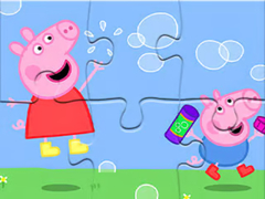 Žaidimas Jigsaw Puzzle: Peppa Pig Blow Bubbles