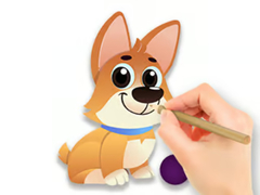 Žaidimas Coloring Book: Dog With Toy