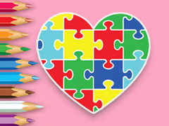 Žaidimas Coloring Book: Heart Jigsaw