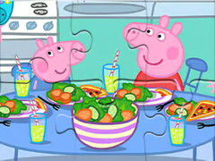 Žaidimas Jigsaw Puzzle: Peppa Dinner Time