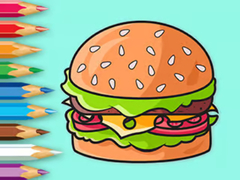 Žaidimas Coloring Book: Delicious Hamburger