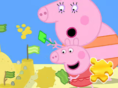 Žaidimas Jigsaw Puzzle: Peppa Pig Making Sand