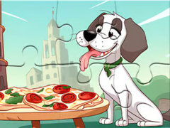 Žaidimas Jigsaw Puzzle: Dog Eating Pizza