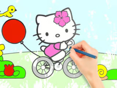 Žaidimas Coloring Book: Hello Kitty Cycling