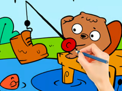 Žaidimas Coloring Book: Fishing Squirrel