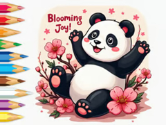 Žaidimas Coloring Book: Little Panda Cherry Blossoms