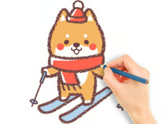 Žaidimas Coloring Book: Skiing Puppy