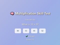 Žaidimas Multiplication Skill Test