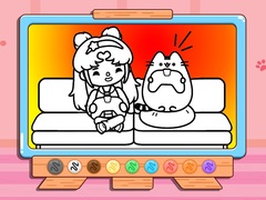 Žaidimas Coloring Book: Toca Life With Pusheen