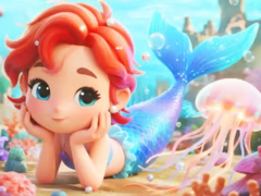 Žaidimas Jigsaw Puzzle: Chibi Mermaid Marshmallow Jellyfish