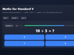 Žaidimas Maths For Class V