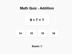 Žaidimas Math Quiz Addition