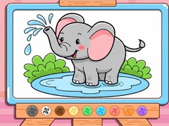 Žaidimas Coloring Book: Cute Baby Elephant