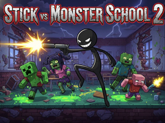 Žaidimas Stick vs Monster School 2