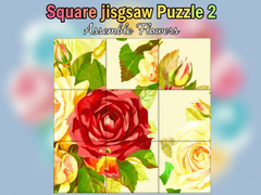 Žaidimas Square jigsaw Puzzle 2  Assemble Flowers