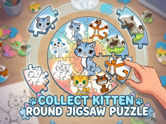 Žaidimas Round jigsaw Puzzle - Collect Kitten