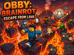 Žaidimas Obby: Brainrot escape from Lava