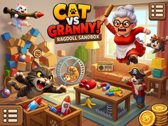 Žaidimas Cat Vs Granny! Ragdoll Sandbox