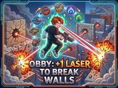 Žaidimas Obby: +1 Laser to Break Walls
